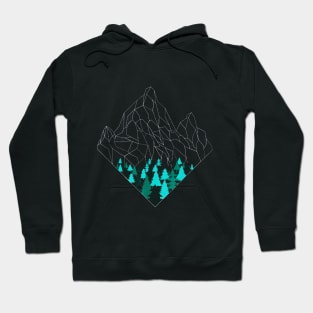 Minimal Mountains Geometry Outdoor Hiking Nature Hoodie